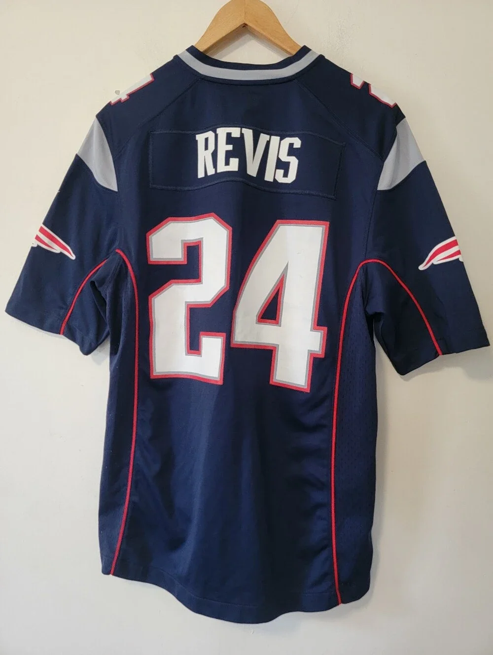 Nike New England Patriots Revis #24 Navy Football Jersey